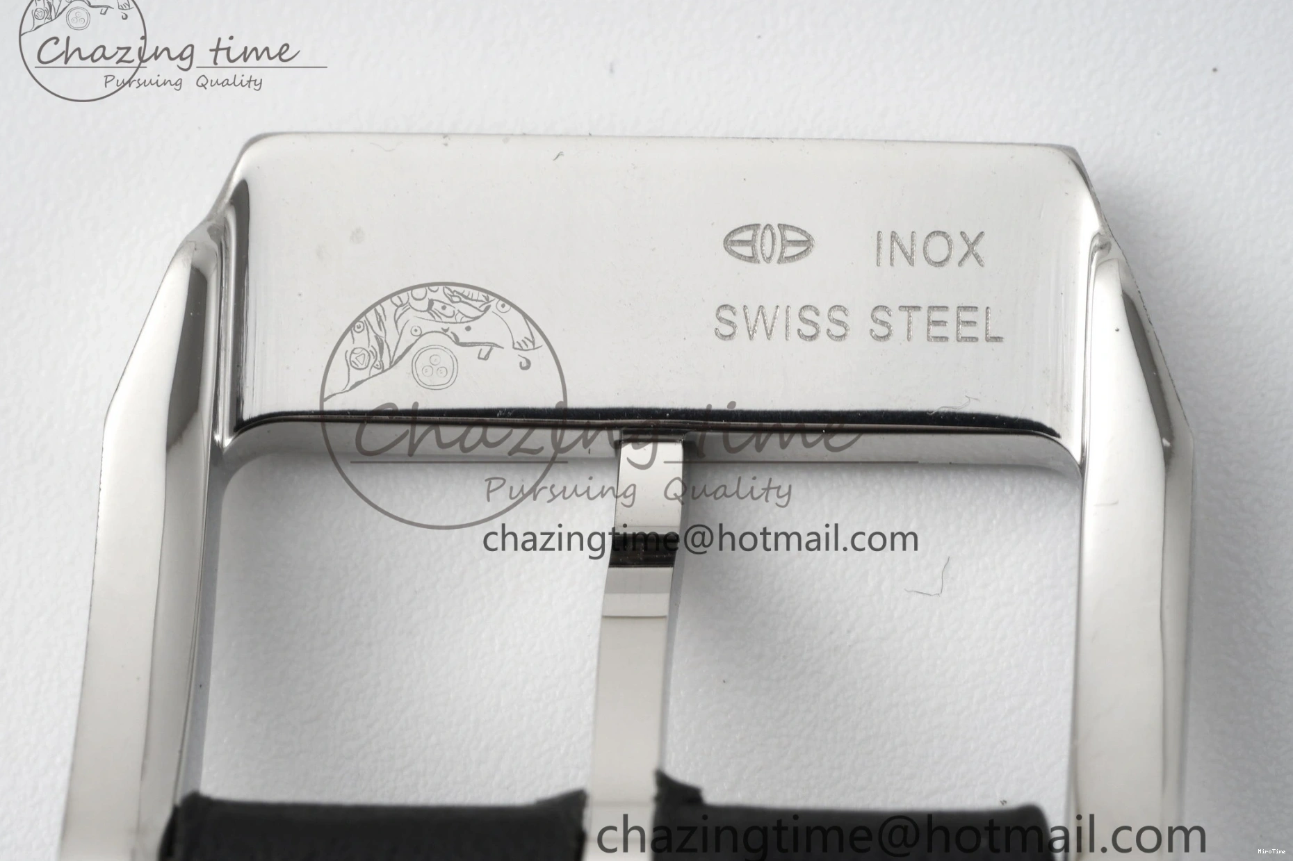 MIROTIME 0423 Pilot Chrono SS AZF 1:1 Best Edition Blue Dial on Brown Leather Strap A TimelessDesign 7060